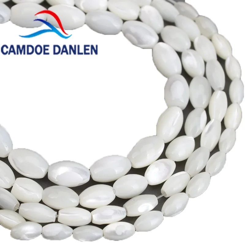 Белые бусины в форме трохуса CAMDOE DANLEN из Натурального Риса 4*7/5*8/6*9 мм подходят для