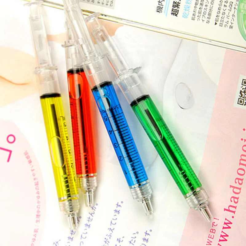 Mixed 4 colors 50 шт./лот, медицинская Шариковая ручка для шприца, школьные принадлежности, креативная ручка шприца - Цвет: Mixed 4 colors