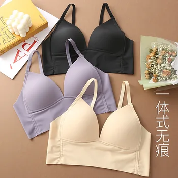 

Linbaiway Women's Underwear Seamless Gathering Sexy Triangle Cup Bras For Women Push Up Bralette Underwear Brassiere Lingerie