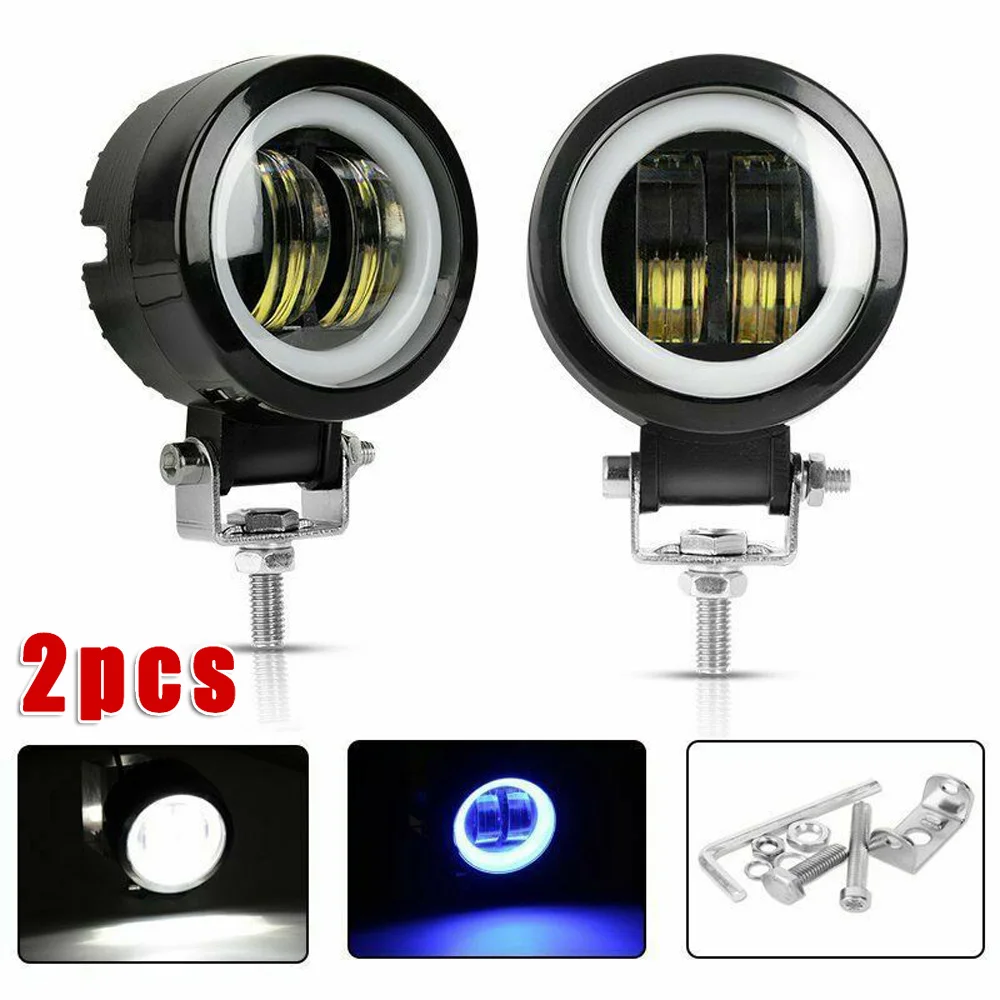 2 шт./комплект круглый светодиодный светильник для вождения внедорожных противотуманных фар головной светильник 6500K
