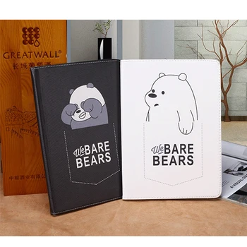 

Tablet Case for iPad mini1/2/3/4/5 Case PU Leather Silicone Soft Trifold Stand Cute Baked Bear Sleep Smart Cover for mini2 Cover