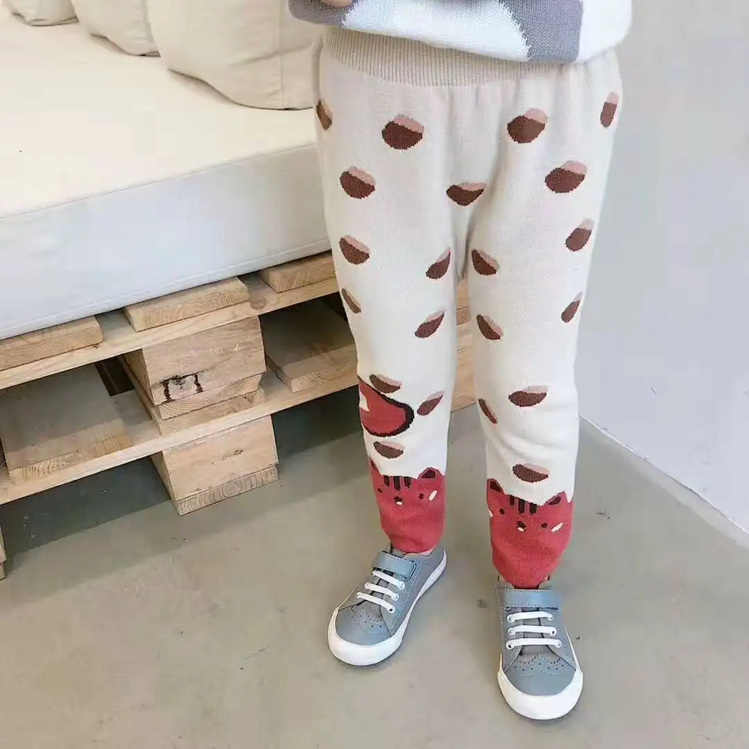 Ml0719 Autumn And Winter New Style Men And Women Baby Cute Animal Leggings CHILDREN'S Knit Pants