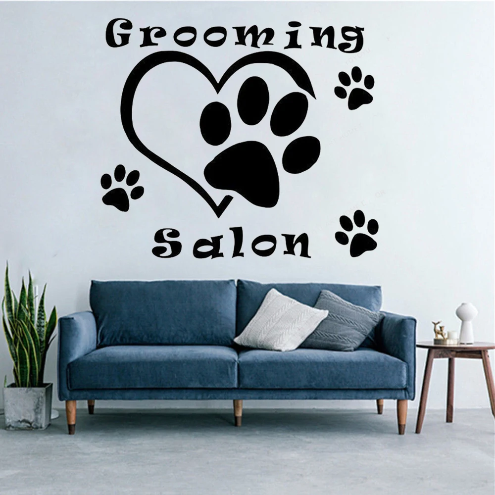 Grooming Salon Wall Decal Vet Shop Decor Dog Grooming Vinyl wall