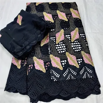 

african swiss lace fabric 2020 high quality lace embroidery cotton fabrics swiss voile lace in switzerland duabi fabric 7yards