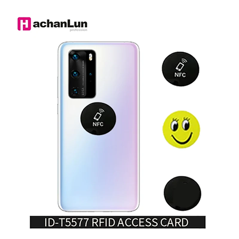 Etiquetas RFID para tarjeta de proximidad, 5 unidades por lote, 125Khz, T5577, grabables EM4305, etiquetas de dibujos animados Anti interferencia de Metal, etiqueta para copiadora RFID