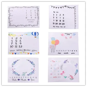 

Infant Baby Milestone Photo Props Background Blankets Mats Backdrop Cloth Calendar Photo Accessories Decor Hot Air Balloon Mark