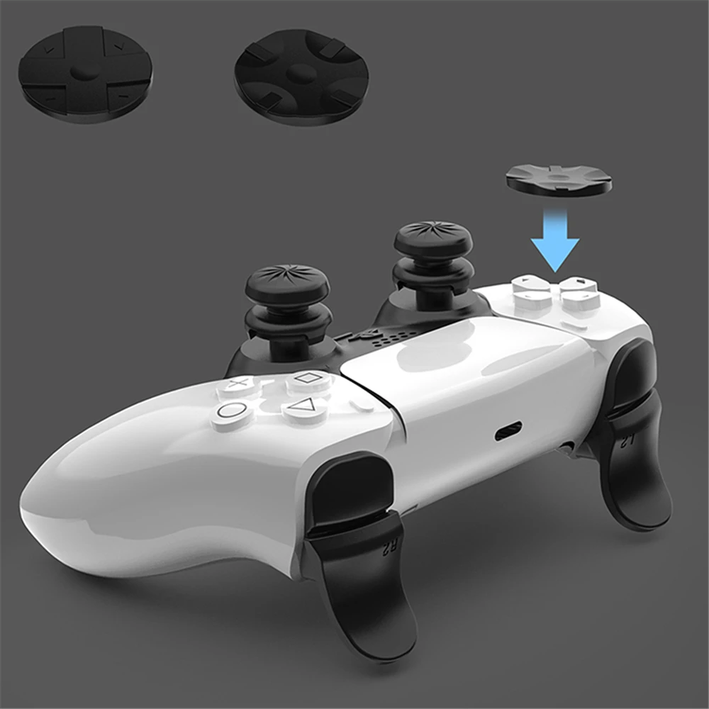 

Durable 8 in 1 Game Controller Cross Key Extension Key Non-slip Thumb Grip Cover for PS5 Gamepad Repair Parts