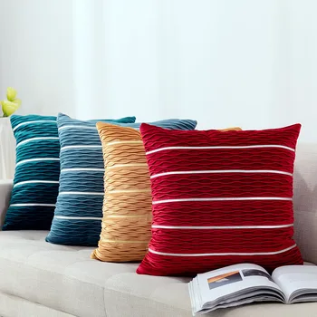 

Striped Cushion Cover Velvet Fabric Pillowcase Pillows Cover For Decorative For Pillow Home Cover Living Sofa Cushion Throw Room