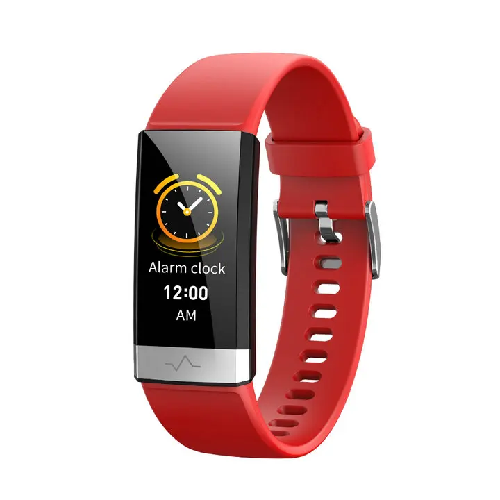 Hot Sale ECG+PPG O2 HRV Analysis Tracking Motion Smart Watch IP68 Waterproof Smart Band Anti-lost Alarm Fitness Wristbands - Цвет: Красный