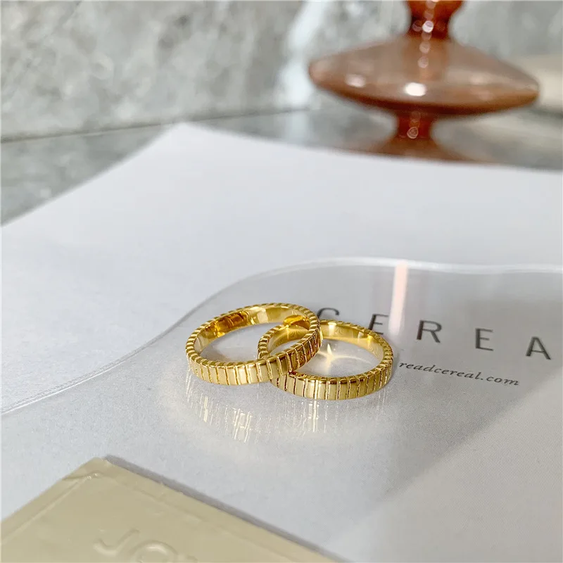 Waterproof Simple Gear Shape Woman Man Stainless Steel Fashion Personality 18k Gold Baroque Engagement Rings finger rings fashion rings engagement rings fashion ring stainless steel rings metal rings gold rings
