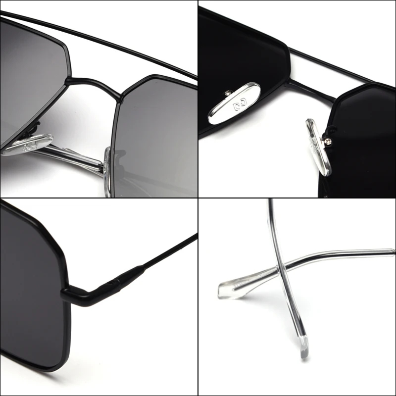 Peekaboo квадратные поляризованные солнцезащитные очки металлические мужские трендовые женские солнцезащитные очки uv400 зеркальные нестандартные высокое качество
