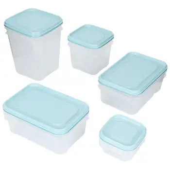 

Blue Color Storage Box 10pcs Plastic Kitchen Fridge Oven Storage Box Refrigerator Food Storage Organizer