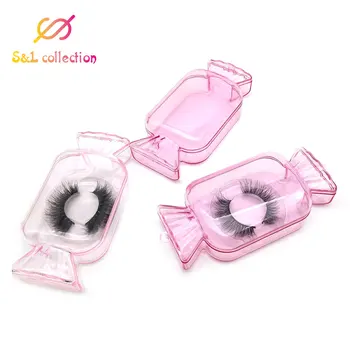 

10pcs Acrylic false eyelashes packaging box custom your Logo Fake Mink candy and suitcase Lashes boxes with trays make up empty