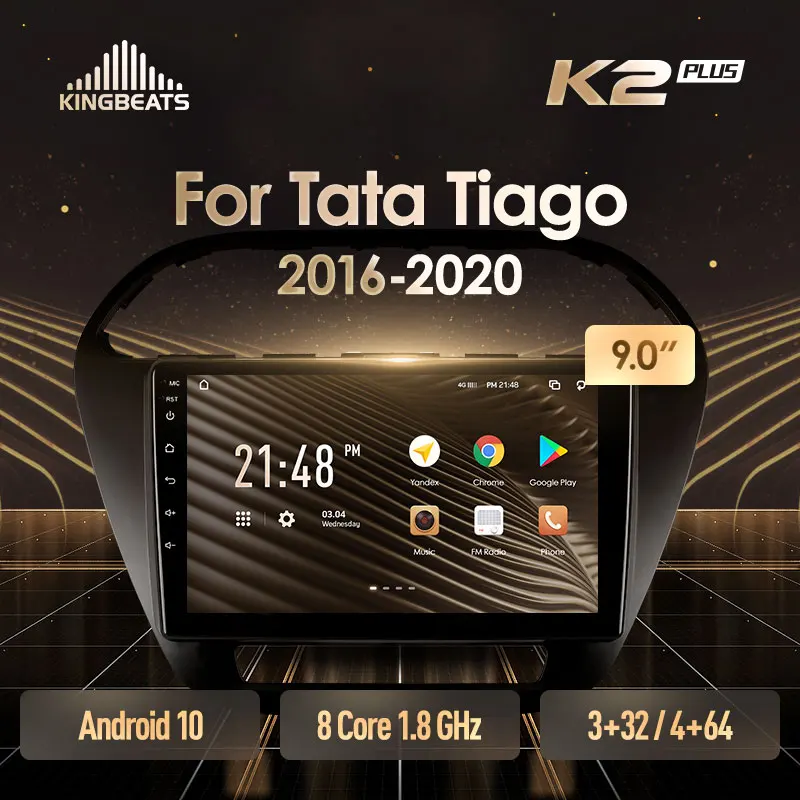 KingBeats штатное головное устройство For Tata Tiago Tiagr Zica 2016 - 2020 GPS Android 10 автомагнитола на