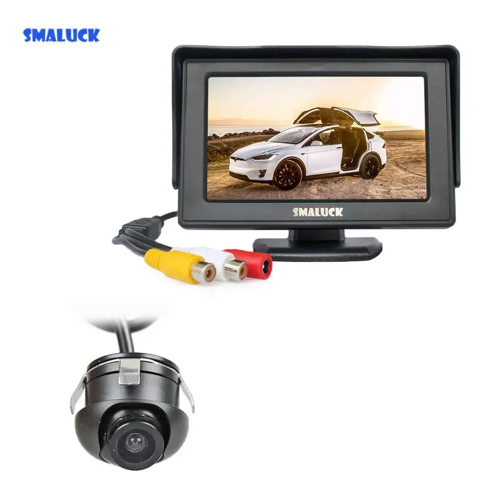 SMALUCK Wlred 4 3 дюймовый ЖК монитор заднего вида для автомобиля + HD Задняя камера