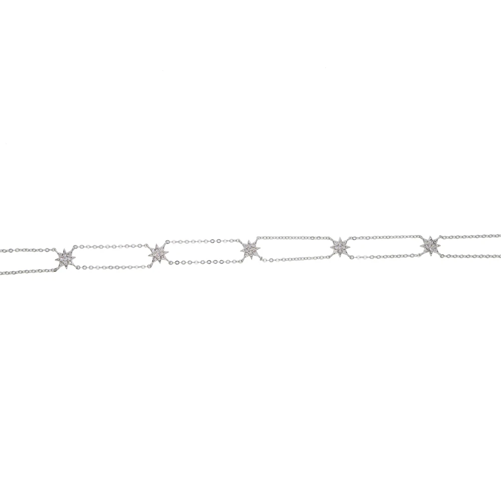 silver choker Лунные камни cz станция Ювелирная цепочка Элегантные Женские Потрясающие прекрасные ожерелья модные современные облицованные каменные шикарные ожерелья - Окраска металла: silver choker