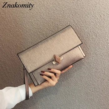 

Znakomity Women Envelope Clutch Bag Shoulder Evening Rhombus Hasp PU Leather Party Bags Female Fashion Crossbody Ladies Bag 2019