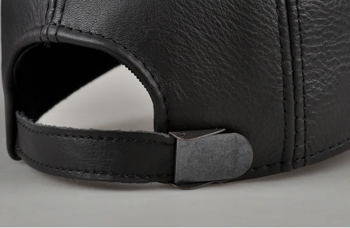 Verkäufe Winter männer braun/schwarz Farbe Echt Leder Baseball Caps Männer Damen Jugend Ente Zunge Warmer Hüte Hip Pop motorhaube Femme – Detail 23
