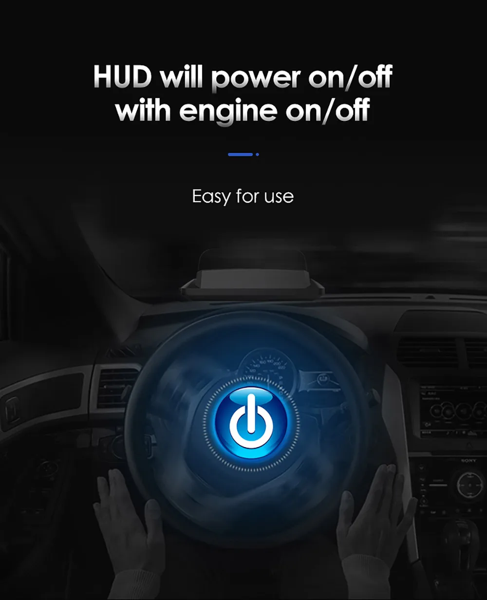 Китай Лучший OBD2 HUD зеркало автомобиля Head Up дисплей цифровой скорость проектор охранной сигнализации температура воды об/мин турбо давление Обновлено Ver
