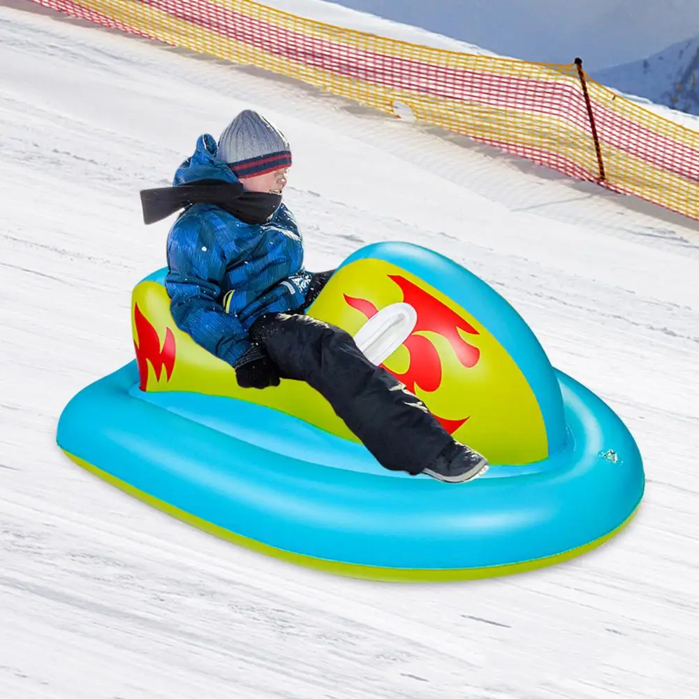 Inflatable Snow Sled Operating Handle Beautiful Winter Activities Sledding Tube Convenient Snow Sled Cold-resistant for Adults