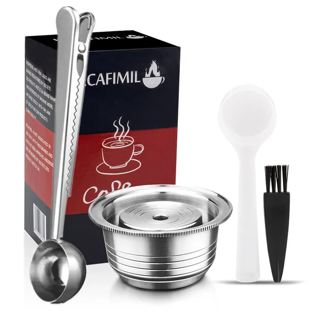 Нержавеющая сталь многоразовые большие чашки(G2) Nespresso Vertuoline кофе капсулы фильтр эспрессо для Nespresso Vertuo GCA1& Delonghi - Цвет: 1capsule 1 spoon