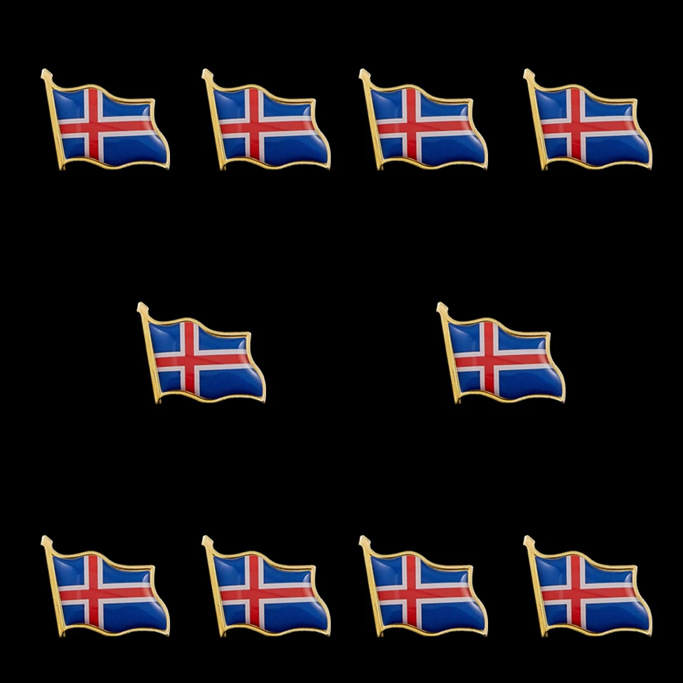 10PCS Euro Iceland Flag Pin Brooch National Symbol Sign Tie Backpack Wearable Badge Souvenir Gift 10PCS Euro Iceland Flag Pin Brooch National Symbol Sign Tie Backpack Wearable Badge Souvenir Gift
