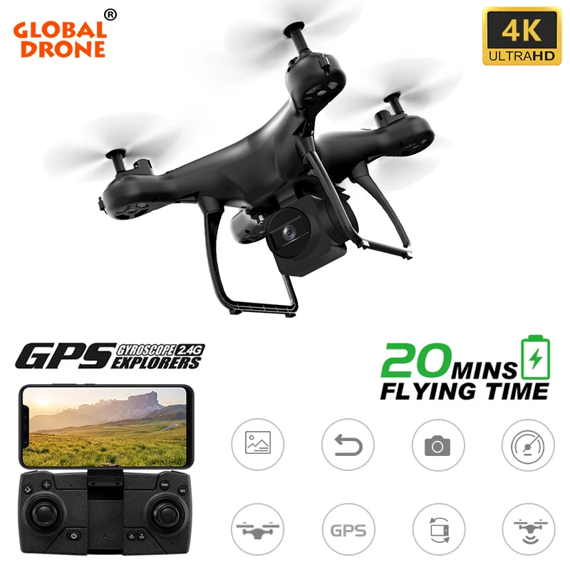 Профессиональный gps 4K Дрон Квадрокоптер с камерой HD Follow Me долгое время полета Дрон RC FPV мини Дрон X PRO VS F11 SG907 E520S