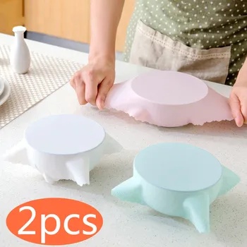 2pcs Food Grade Silicone Lids Stretch Wrap 1