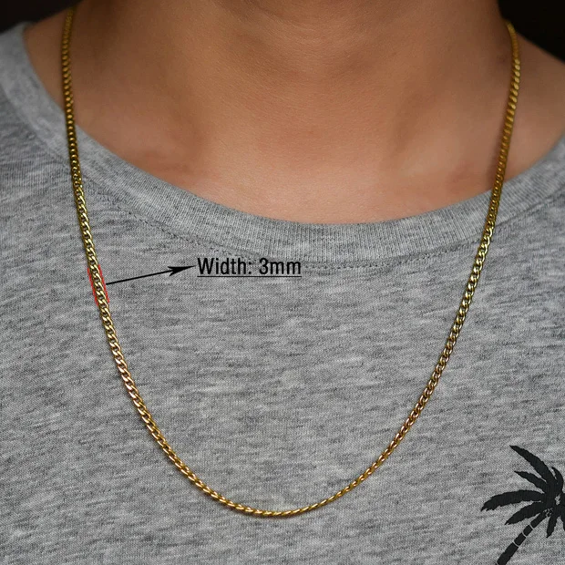 Collana A Catena Cubana Unisex - Acciaio Inossidabile Placcato Oro, Larghezza 6 Mm, Lunghezza 50 Cm - Foto 2