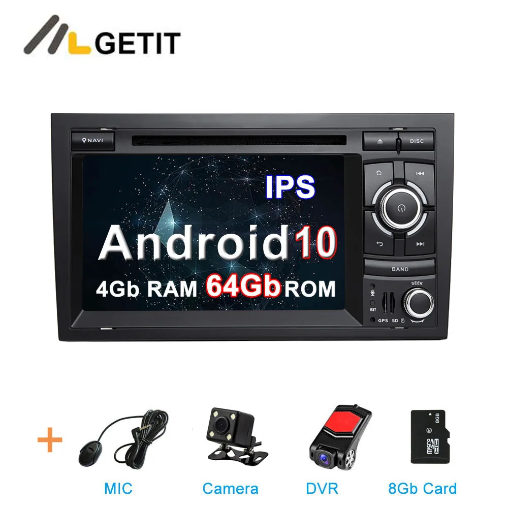 DSP ips Android 10 dvd-плеер автомобиля мультимедиа радио gps для Audi A4 S4 RS4 Seat Exeo с wifi BT стерео - Цвет: 4G CAMERA-DVR-SD