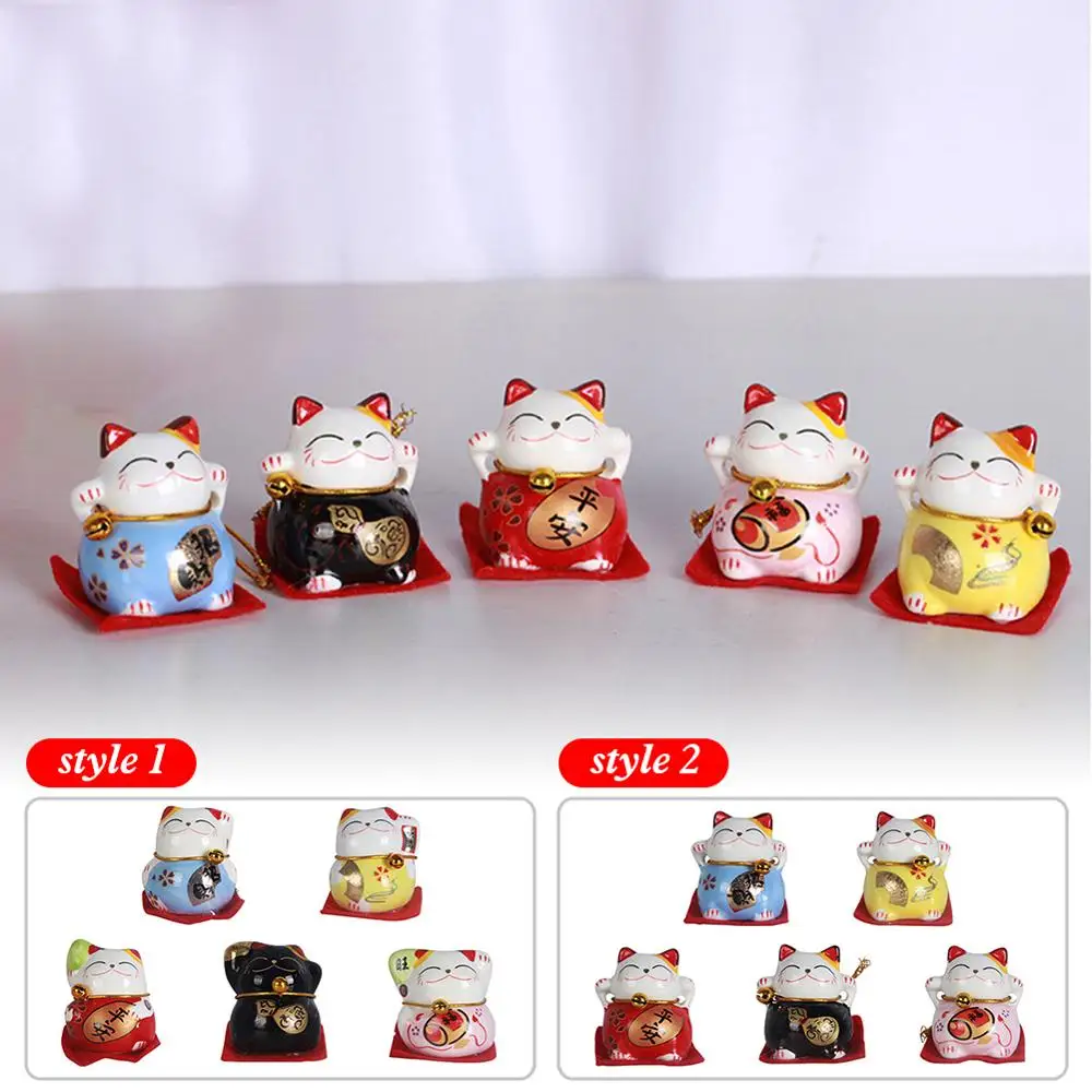 

Fashion Black/White Maneki Neko Welcoming Fortune Cat Lucky For Home Car Hotel Restaurant Decor Craft