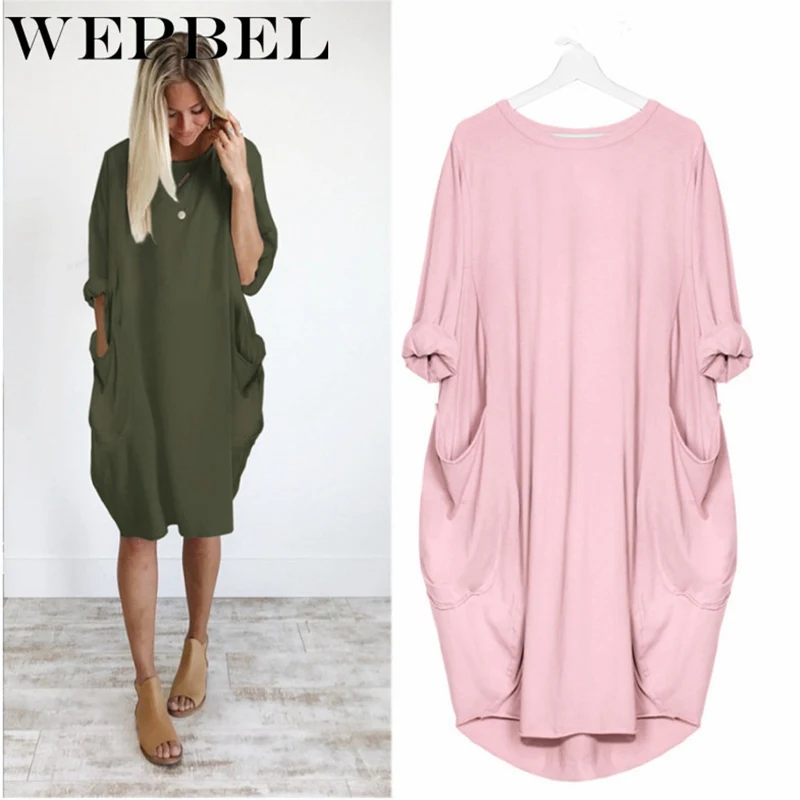 long pink shirt dress