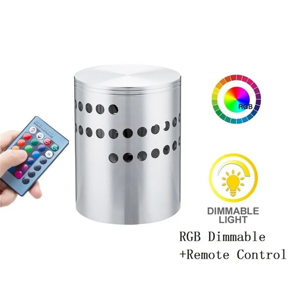 RGB With Remote Цветная(RGB) спиральный с отверстиями светодиодный настенный светильник эффект настенный светильник с пультом дистанционного управления цветная настенная лампа для вечерние бар лобби KTV домашнего декора - Цвет абажура: RGB With Remote