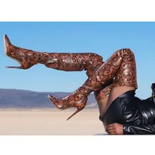 thigh high snakeskin boots