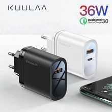 KUULAA Quick Charge 4,0 3,0 36 Вт USB зарядное устройство PD 3,0 Supercharge Быстрая зарядка зарядное устройство для телефона для Xiaomi Mi 9 8 iPhone X XR XS Max