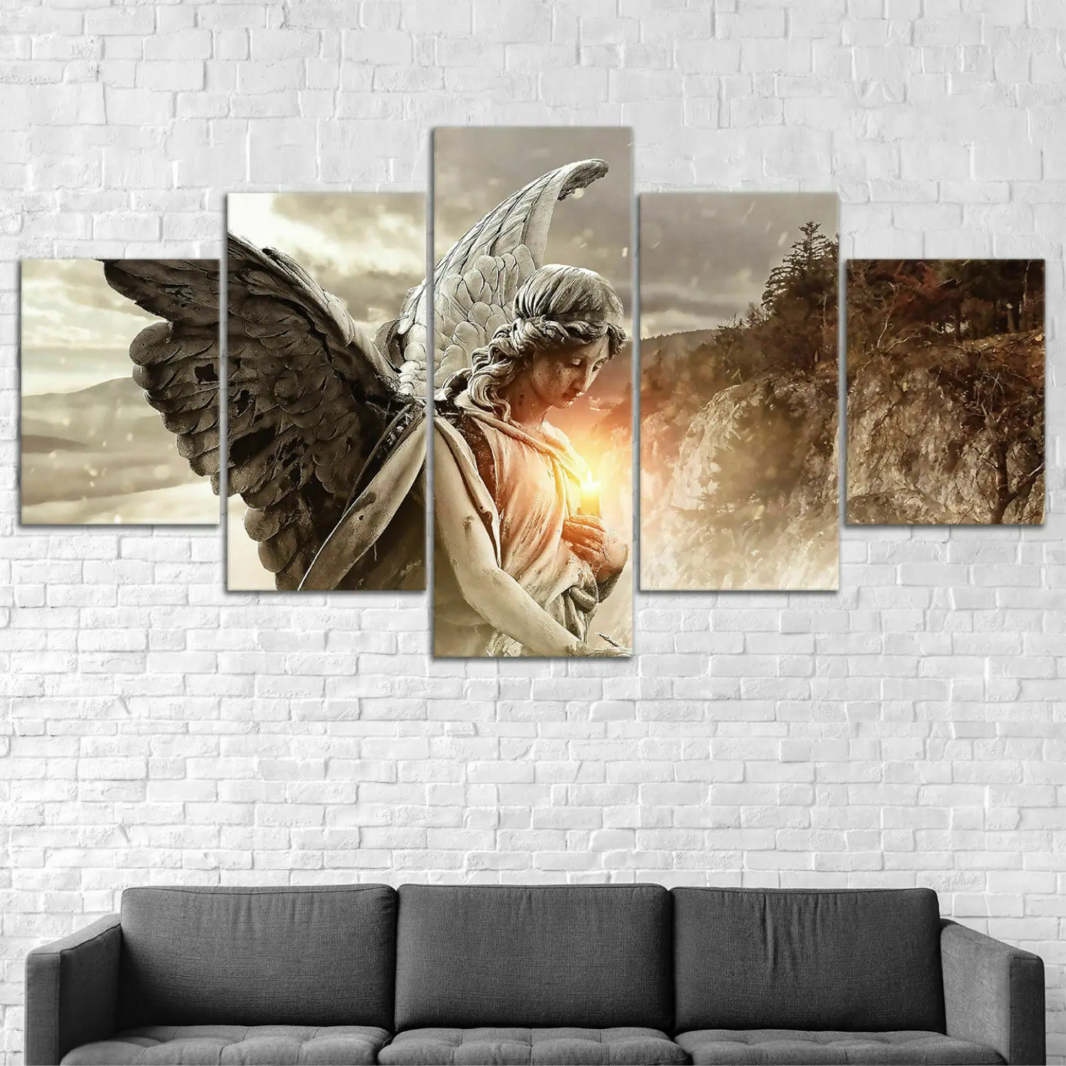 

Glow Angel Ancient Statue 5 Pcs Modern Art Wall Pictures Prints HD Canvas Home Living Room Decoration No Framed