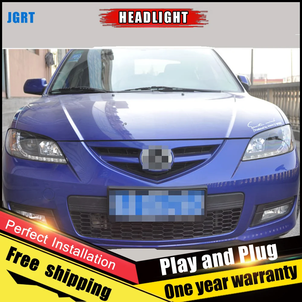 2 шт. автомобиль Стиль светодиодный фары для Mazda 3 2006 2012 налобный фонарь DRL Объектив