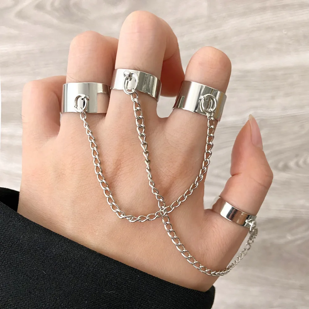 Fashion Metal Open Chain One-piece Ring Women's Popular Hip-hop Campus Party Accessories | Украшения и аксессуары