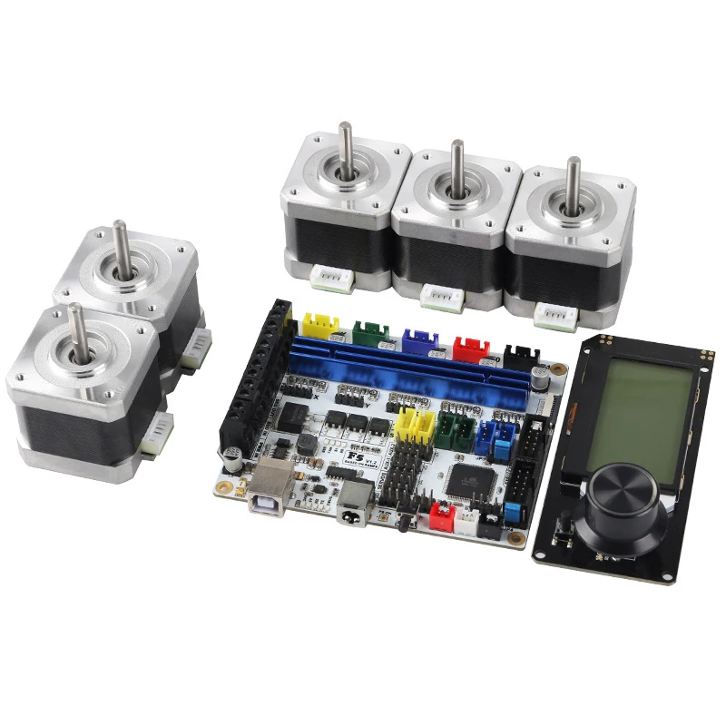 3D-принтер материнская плата F5V1.2+ Mini 12864 lcd+ 42 Шаговый двигатель x5 комплект Ramps1.4