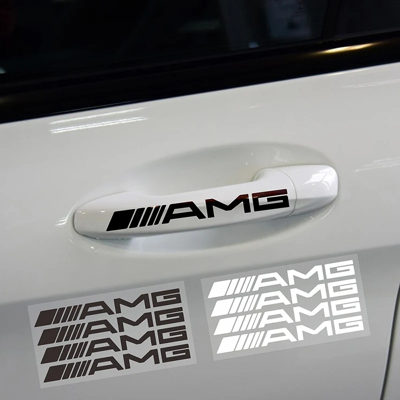

4 pcs car door handle Sticker Car body styling sticker For Mercedes-Benzs AMG GLC GLE E CLA GLA W205 W211 W213 Automotive Goods
