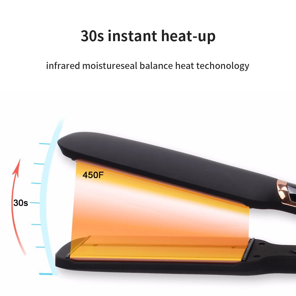  Professional Hair Straightener Curler Hair Flat Iron Negative Ion Infrared Hair Straighting Curling - 4000133297711