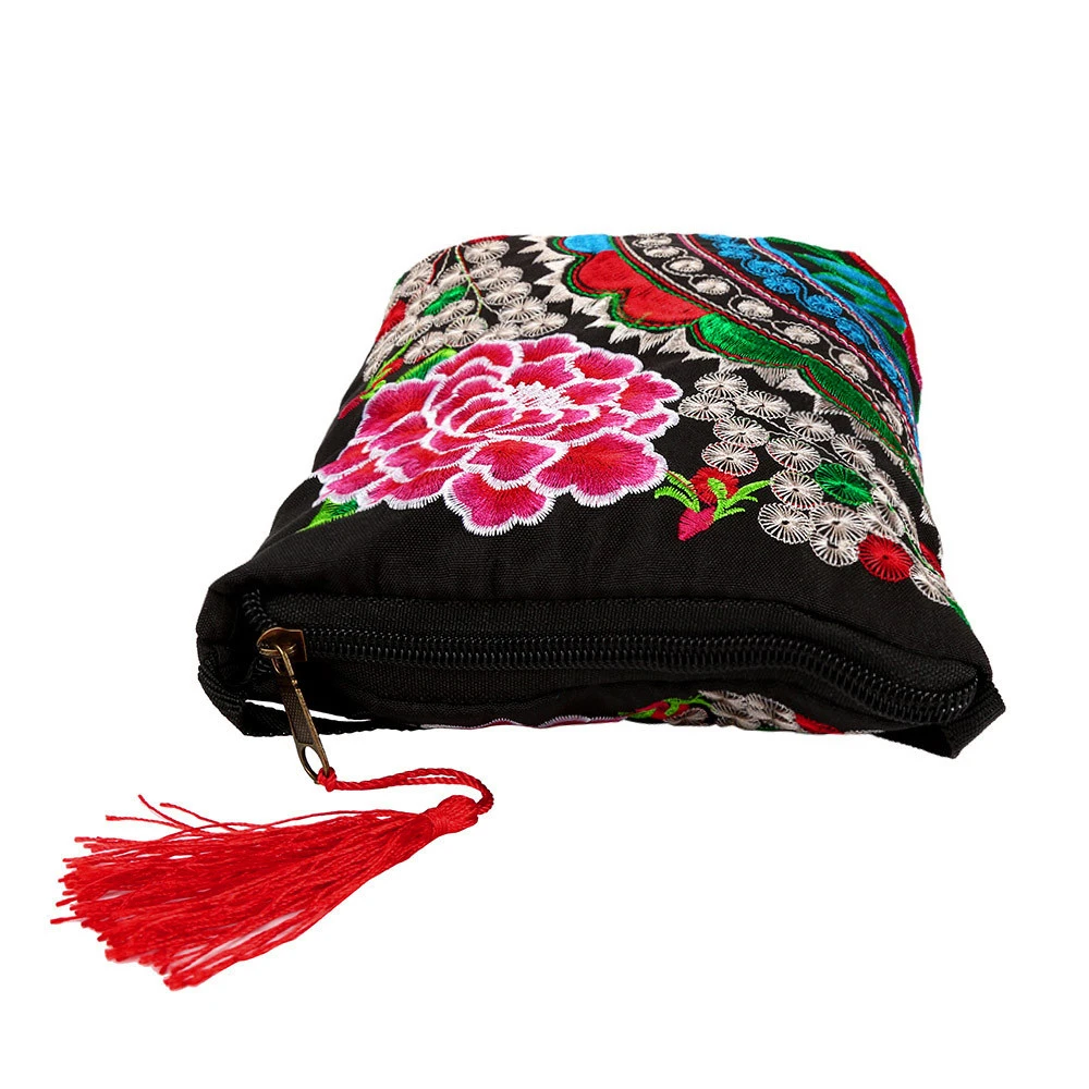 Long Wallets Luxury Purses Women Ethnic Handmade Embroidered Canvas Wristlet Clutch Vintage Purse Business CardHolder 816