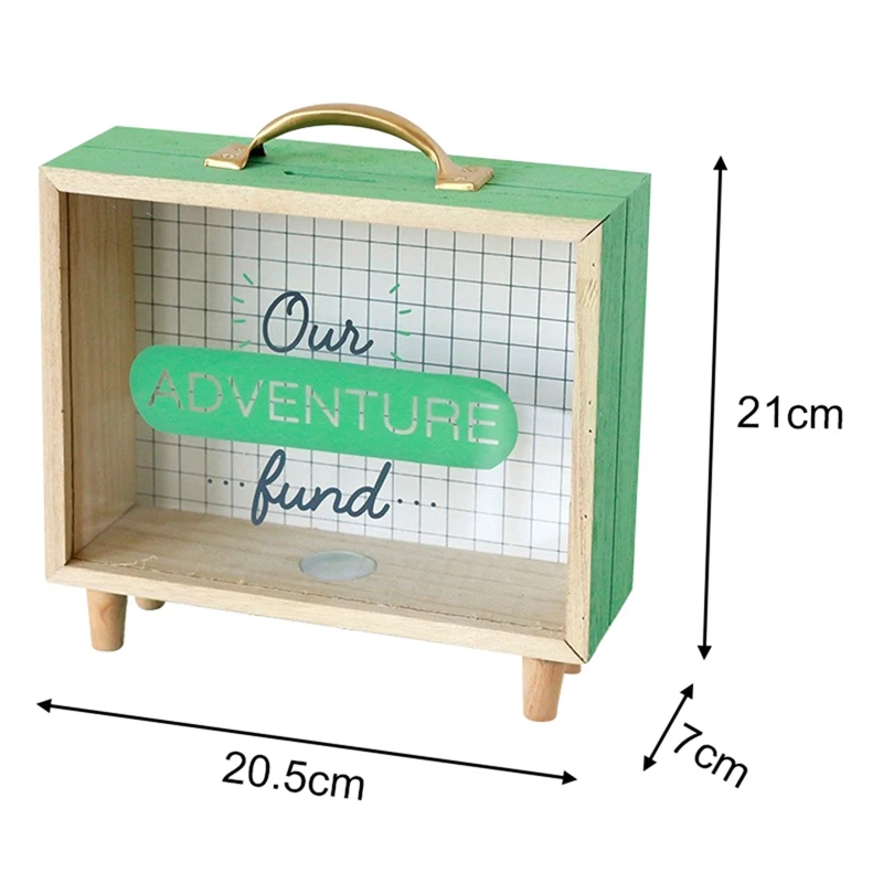 Деревянная монета копилка Бытовая прямоугольная настольная копилка для детей уникальное украшение ремесло