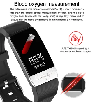 

Waterproof Fitness Tracker Body Temperature Smart Bracelet Blood Pressure Heart Rate Monitor Health Smart Wristbands Watch T1 I