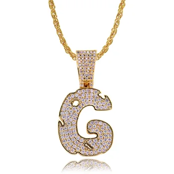 

Handmade 26 Letters Pendants Rupture Style Gold Silver Wedding Pendant Necklace for Women Bridal Party Hip hop rock jewelry