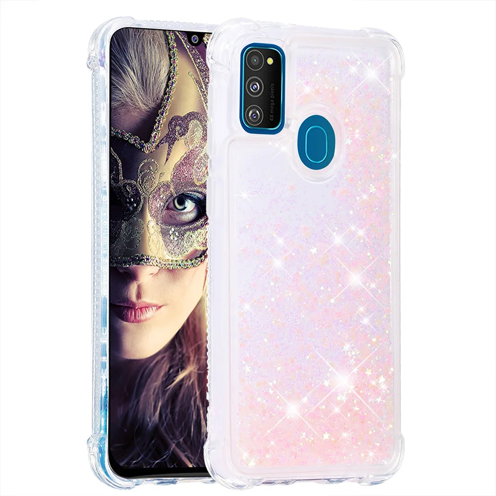 Роскошный блестящий Жидкий чехол для телефона для samsung Galaxy M30s чехол силиконовый чехол для samsung M30S Funda - Цвет: Color 11