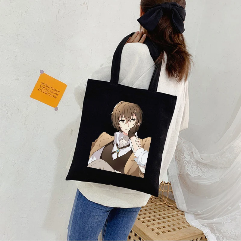 Bungo Stray Dog Japanese Anime Canvas Bag Harajuku Gothic Shopper Large Capacity Women Bag Classic Vintage Shoulder Bag HandBags