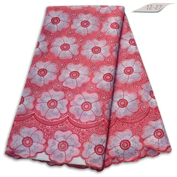 

New Coming African Swiss Voile Lace In Switzerland Stoned Nigerian Tulle Lace Fabric For Dress Swiss Cotton Lace Fabrics 04