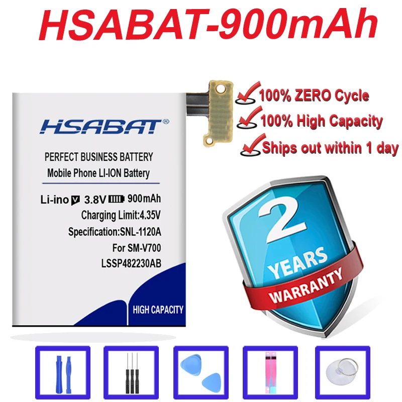Топ бренд 100% Новинка 900 мАч LSSP482230AB B030FE аккумулятор для Samsung Galaxy Gear 1 SM-V700 V700 в