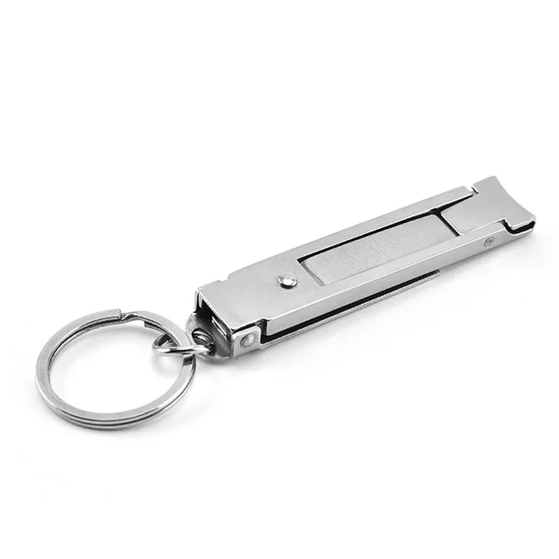 Stainless Steel Ultra-thin Foldable Hand Toe Nail Clippers 5 IN 1 Cutter Trimmer Manicure Scissors With Free Nail File With Ring